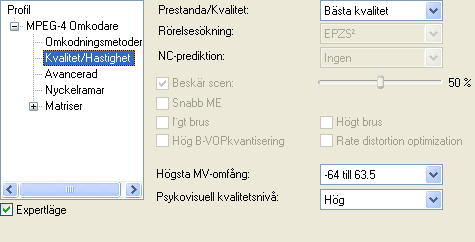 4. Klicka på Omkodningsmetoder om du vill ändra den. Klicka bara i listrutan och välj den kodningsmetod du vill använda. Kodning i två steg ger bättre kvalitet än ett steg. 5.