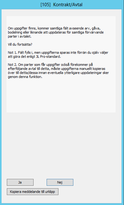 Kontrolluppgifter vid överlåtelse av bostadsrätt - Användarhandledning 3L Pro Version 2.