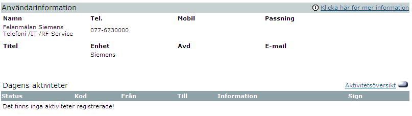 Användarinformation När du gör en sökning visas ditt sökresultat i en träfflista. Om du vill gå vidare och visa uppgifter på en person kan du klicka på ikonen till vänster om namnet.