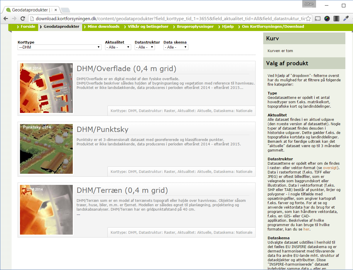 Open data Denmark Höjddata DHM - Danmarks Höjdemodell - DHM/Terræn