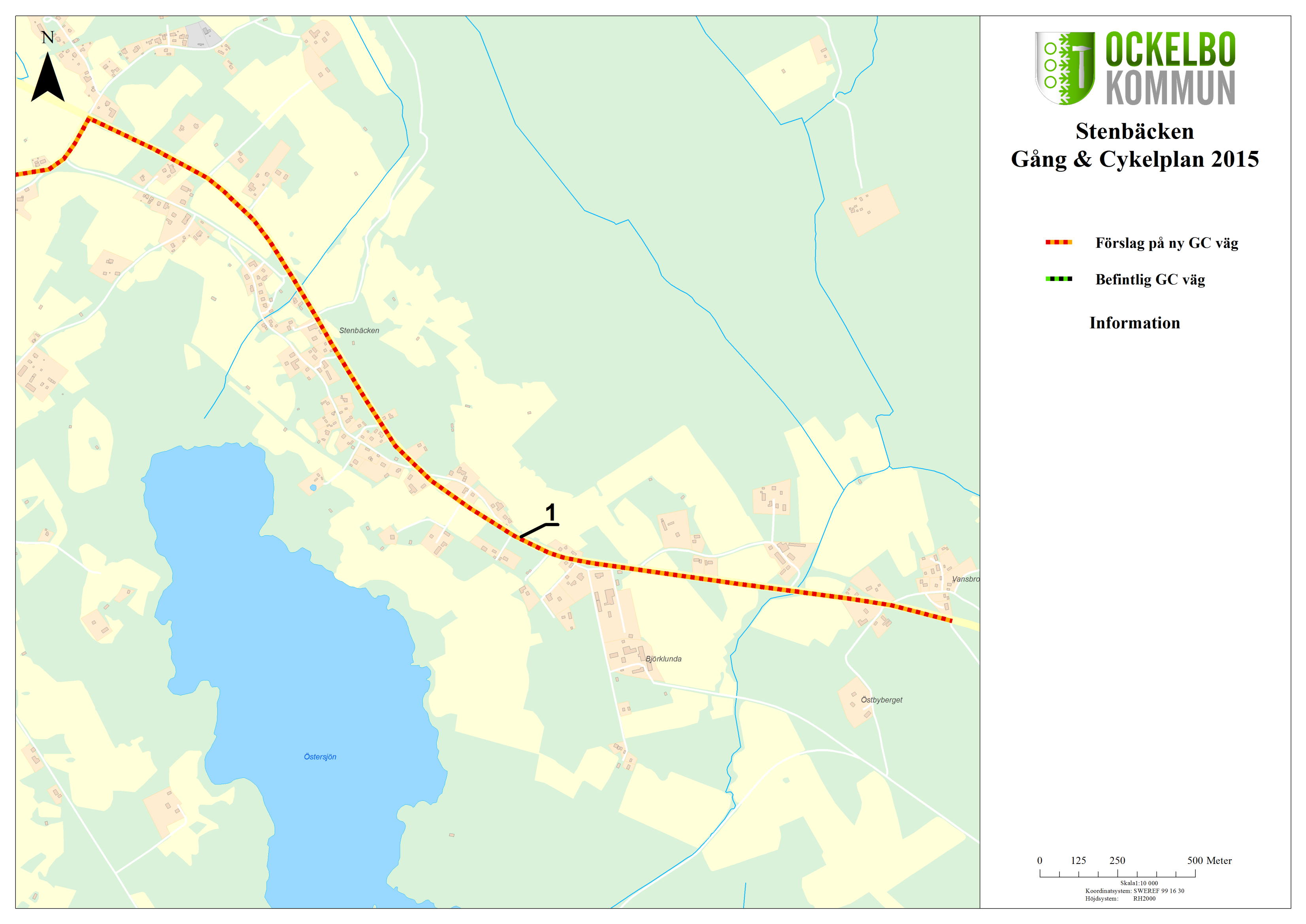 1. Väg 303 genom Stenbäcken: Separat gång- och cykelväg, Vägen är potentiellt farligt med hård