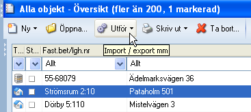 Så här gör du en beställning VÄLJ OBJEKT Leta upp den bostad i Vitec Säljstöd som du vill beställa material till. Vårt förslag är att du utgår ifrån listan Alla objekt översikt.