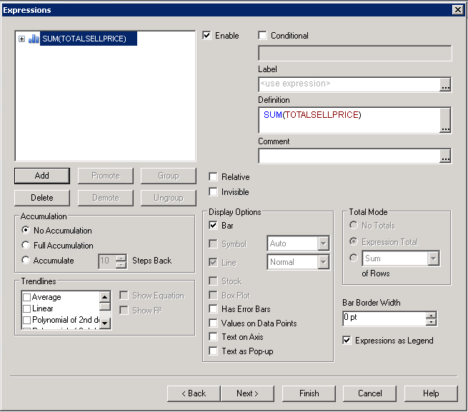 Nu har vi gjort allt förarbete och vi kan böra designa vår dashboard. Högerklicka på den vita ytan och välj Selected fields för att lägga till önskade listboxar.