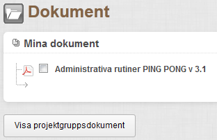 5. Klicka på Ladda upp. 6. Fyll i ett lämpligt Namn på dokumentet det är detta som syns i PING PONG:s dokumentarkiv. 7. Placera objektet i Mina dokument eller i mapp som du skapat tidigare. 8.