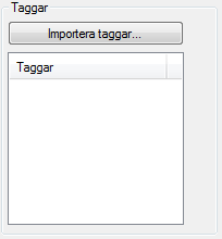 24 / 63 Ändra namnet och tryck OK för att spara eller Avbryt för att avbryta. I gruppen Taggar finns de taggar som är tillgängliga för val i betalformerna.