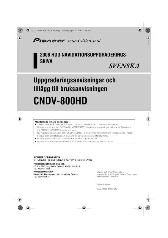 Du hittar svar på alla dina frågor i instruktionsbok (information, specifikationer,