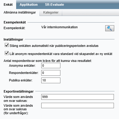 Anonyma respondentenkäter som standard Skapar ni vanligtvis respondentenkäter som är anonyma? Med den nya inställningen kan ni göra så att de enkäter som skapas är anonyma som standard.