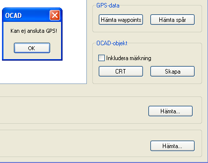 6. Överföra GPS-data till OCAD Koppla Garmin till datorn och starta MapSource. Klicka på Överför och Ta emot från enhet Radera gamla Waypoint och Spår.