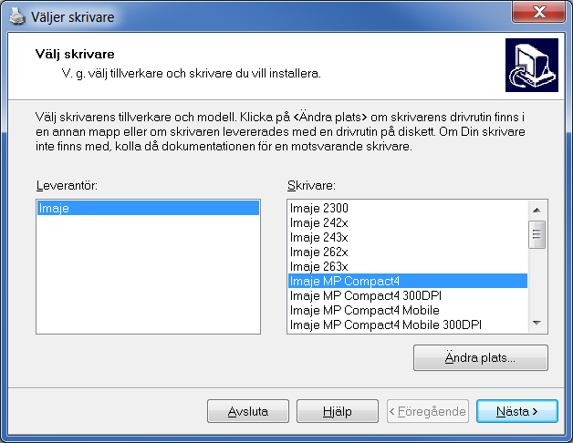 7 (15) 5.2 Installation av drivrutin Anslut skrivaren via USB-porten till datorn.