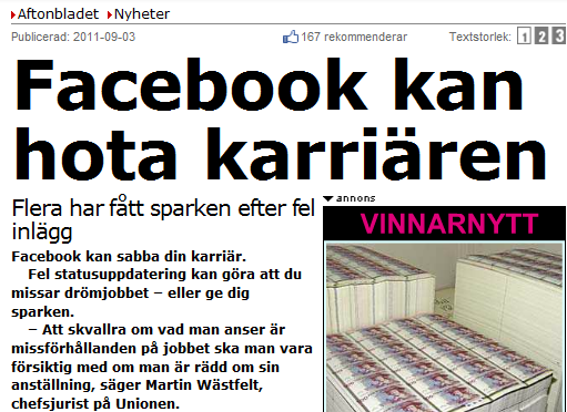 7 1. Inledning Ovanstående rubrik med tillhörande ingress gick att läsa i början av september 2011 i Aftonbladets nätupplaga.