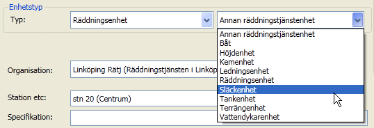 Du måste skriva in en beteckning och välja enhetstyp Välj enhetstyp Välj färdighet.