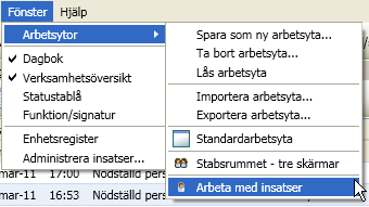 Att låsa arbetsytan innebär i praktiken att du inte kan lossa dockade fönster eller docka flytande fönster. Du slipper också se placeringsknapparna om du flyttar ett flytande fönster. 5.