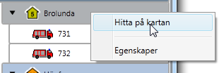 Klicka på dubbelpilarna för att expandera eller fälla ihop resursträdet.