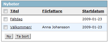 5.5.1.2. Paneler som ska visas på första sidan Här styr du vilka paneler som ska vara synliga på kursens översiktssida.