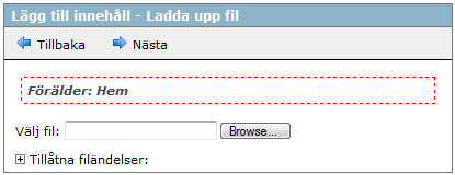 Du kan redigera sidan i efterhand genom att klicka på den i navigationsträdet och sedan klicka på redigeraikonen i verktygsfältet.