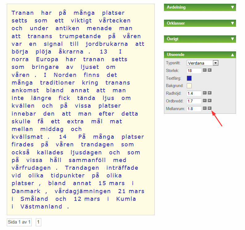 Bildtext: Ändra ordbredd 5.1.