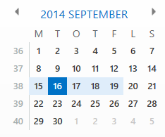 Kalenderinställningar Kalenderinställningar I kalenderinställningar kan du stänga av påminnelser, ändra arbetstid, lägga till veckonummer och klockikonen vid bokningar med påminnelse. 1.