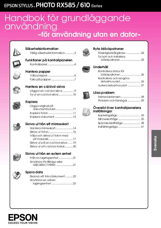 Du hittar svar på alla dina frågor i instruktionsbok (information, specifikationer,