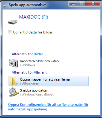 Välkommen till maxidoc Hjälp! Innehåll:. Start av maxidoc. maxidoc Information fält och språkinställningarna 3. maxidoc Startsida 4. Visa filer 5. PDF Reader 6. Andra dokument mapp i menyn 7.
