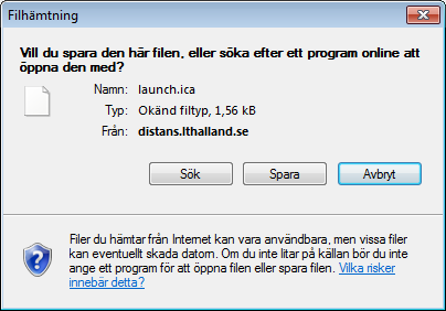 4 Systemkrav för mer info. Använder man en privat dator ska man även se till att lägga till adressen *.lthalland.se till tillförlitliga platser i Internet Explorer. Se avsnitt 5.