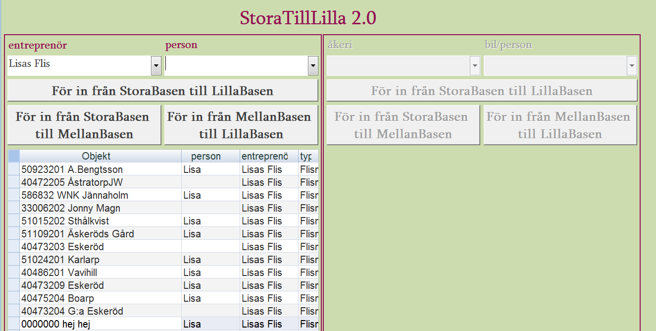 Överföring från Stora Spara den bifogade filen StoraTillLilla i mappen TillFrån Öppna