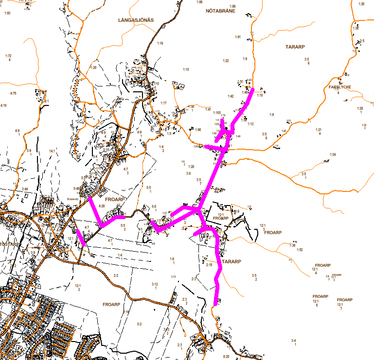 Froarp/Tararp Orientering Froarp och Tararp ligger öster om Asarum och Mieån är avrinningsområde. Området består av drygt 70 fastigheter.