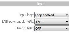 Konfiguration in- och utgångar Ref: 564301 1 3 Tryck på fliken "Configuration för inställning av Ingång och utgång. 1. Input Mottagaren har två fysiska ingångar och under Input loop väljs hur dessa används.