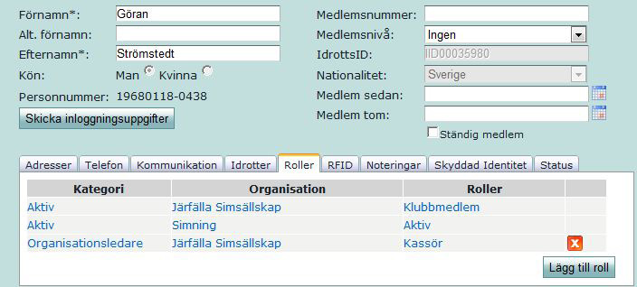 Ange ordförande och kassör När du öppnar förenings medlemsregister i IdrottOnline klubb ser du i rutan till höger om föreningen angett ordförande och kassör i medlemsregistret.