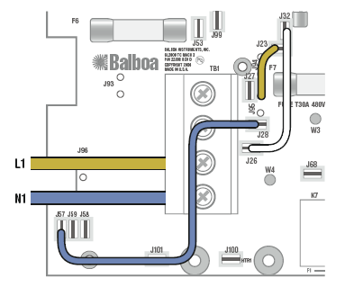 7. Elektrisk SERVICE KONFIGURATION EXKLUSIV SERIEN Bali, Optima och Santorini Inställningarna från fabrik som standardvärden är vanligtvis 1 x 32Amp eller 3 x 16Amp.