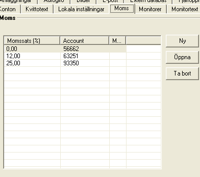 PIN Pad: Om terminalen har en kontokortsterminal kopplad till sig, sätts en bock i denna ruta. Bokningskvitto: Här anges om ett kvitto på t.ex. träningspass ska genereras.