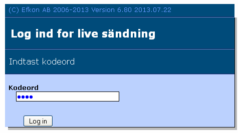 Sid 28 4.6. Starta videosändning Du aktiverar Videosändning av matcher i menypunkten Admin av CuMap LIVE (se kapitel 4.2).