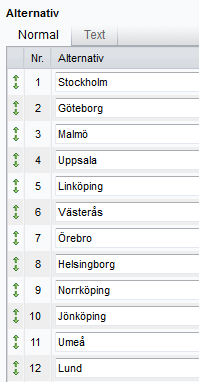 Klistra in svarsalternativ När du skapar en fråga med svarsalternativ kan du nu klistra in svarsalternativen istället för att skapa dem på vanligt sätt.