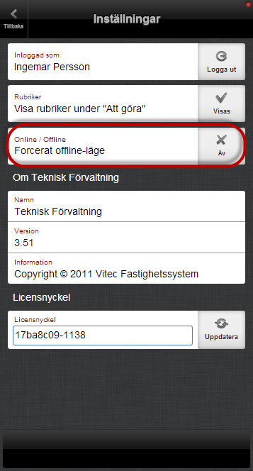 Nyhetsdokument Vitec Teknisk Förvaltning App - Version 1.