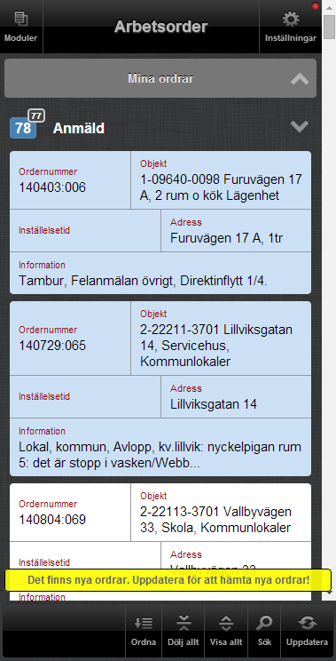 Nyhetsdokument Vitec Teknisk Förvaltning App - Version 1.