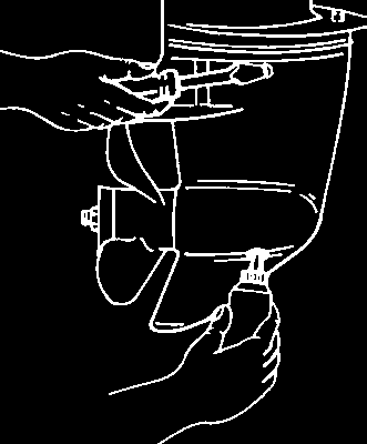 VÄXELLÅDSOLJA, VOLYM UNDERHÅLL Växellådans smörjmedelsvolym är ungefär200 ml (6.8 fl. oz.). KONTROLL AV OLJENIVÅ OCH PÅFYLLNING AV VÄXELLÅDSOLJA 1. Placera utombordaren i vertikalt driftsläge. 2.