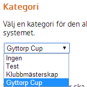 Konfigurera tävling Det finns ett antal inställningar i systemet som arrangören själv kan påverka. Dessa beskrivs i detta avsnitt.