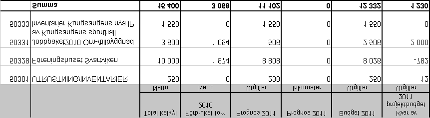 51 51(59) Investeringsredovisningsprognos Uppföljning av investeringsredovisningsbudget Utgiften