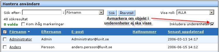 2.1.5. Arbetsarea I arbetsarean visas det val du gjort i huvudmenyn.