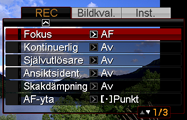 Avancerade inställningar Följande menyoperationer kan användas för att utföra olika inställningar av kameran. Det går även att använda manöverpanelen (s.