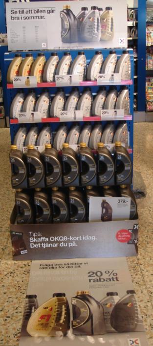 OKQ8 Västergatan Tydligt med ett fåtal produkter.