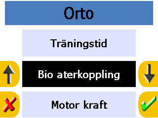 Undermeny (för skicklig användare) THERA-vital har olika träningsprogram som Navigation i undermenyn orienterar sig mot kraven hos typiska patienter.