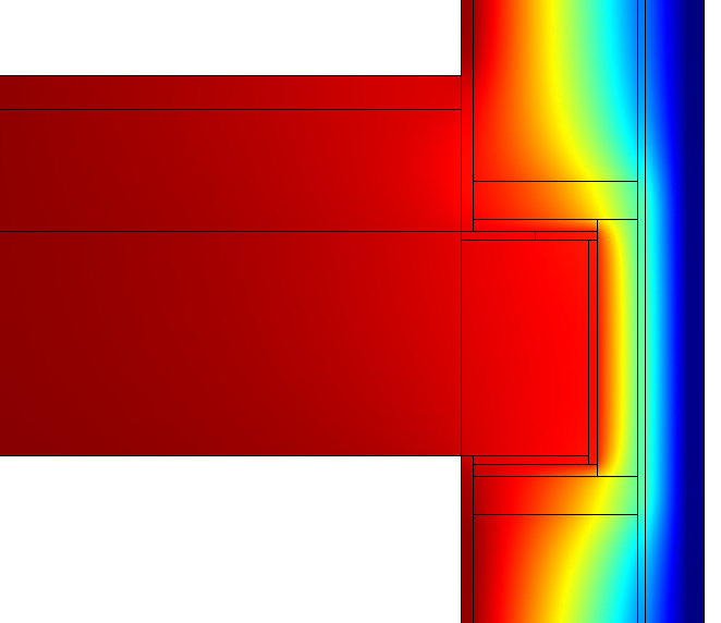 2.2.2 2. Mellanbjälklag över bottenvåning ψcomsol.2 = 0,131 W/mK ψförenklad.metod.2 = 0,167 W/mK 68 ψinstervall.