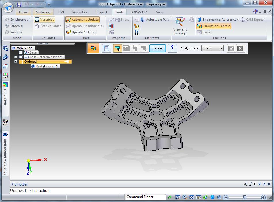 Att starta Solid Edge Simulation