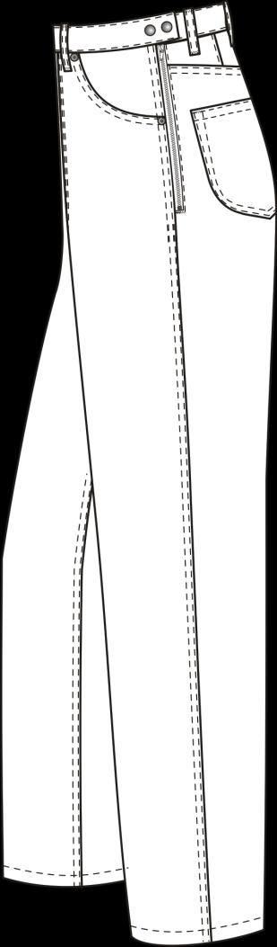3.2.2 Konstruktion av Jensmodell Konstruktion av vald jeansmodell går i linje med plaggskissen (Figur 22).