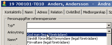 6 Fyll i personuppgifter för fakturamottagaren. Till höger på Kontaktinfo kan telefon, mailadress mm väljas att läggas till. Avsluta med knappen Lägg till lista. Spara.