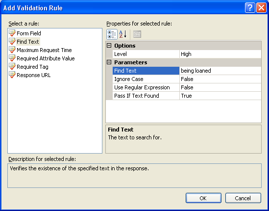 Belastningstester med Visual Studio 2008 - Web tester Validering av data Även om det inte blir något