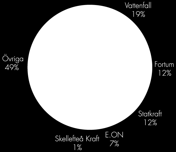De fem största elproducenterna i Sverige och deras