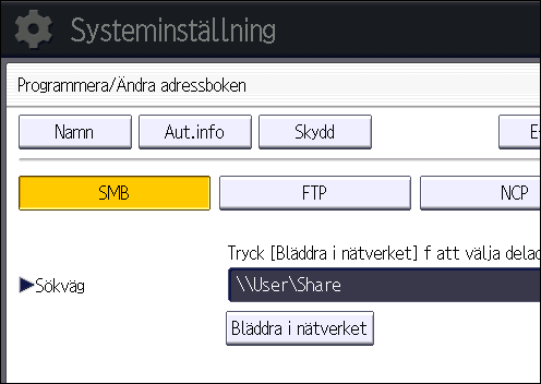 5. Skanner 19. Tryck på [Anslutningstest] för att kontrollera att sökvägen är korrekt. 20. Tryck på [Avsluta]. Kontrollera inställningarna om anslutningstestet misslyckas och prova sedan på nytt. 21.