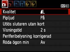 3 Menyhantering På menyerna an du ställa in olia funtioner, som bildregistreringsvalitet och datum/locslag.