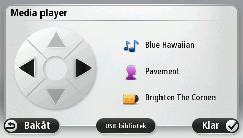 Mediaspelare Mediaspelare Du kan använda Blue&Me TomTom 2-navigeringsenheten till att hantera Blue&Me-mediaspelaren.